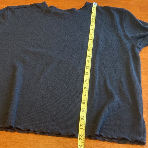 BB Dakota Womens Size XXL Black Long Sleeve Lightweight Sweater Top Lettuce Hem - Picture 8 of 9